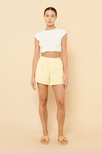 Nude Lucy Naya Washed Cotton Short In a Yellow Lemonade Colour 