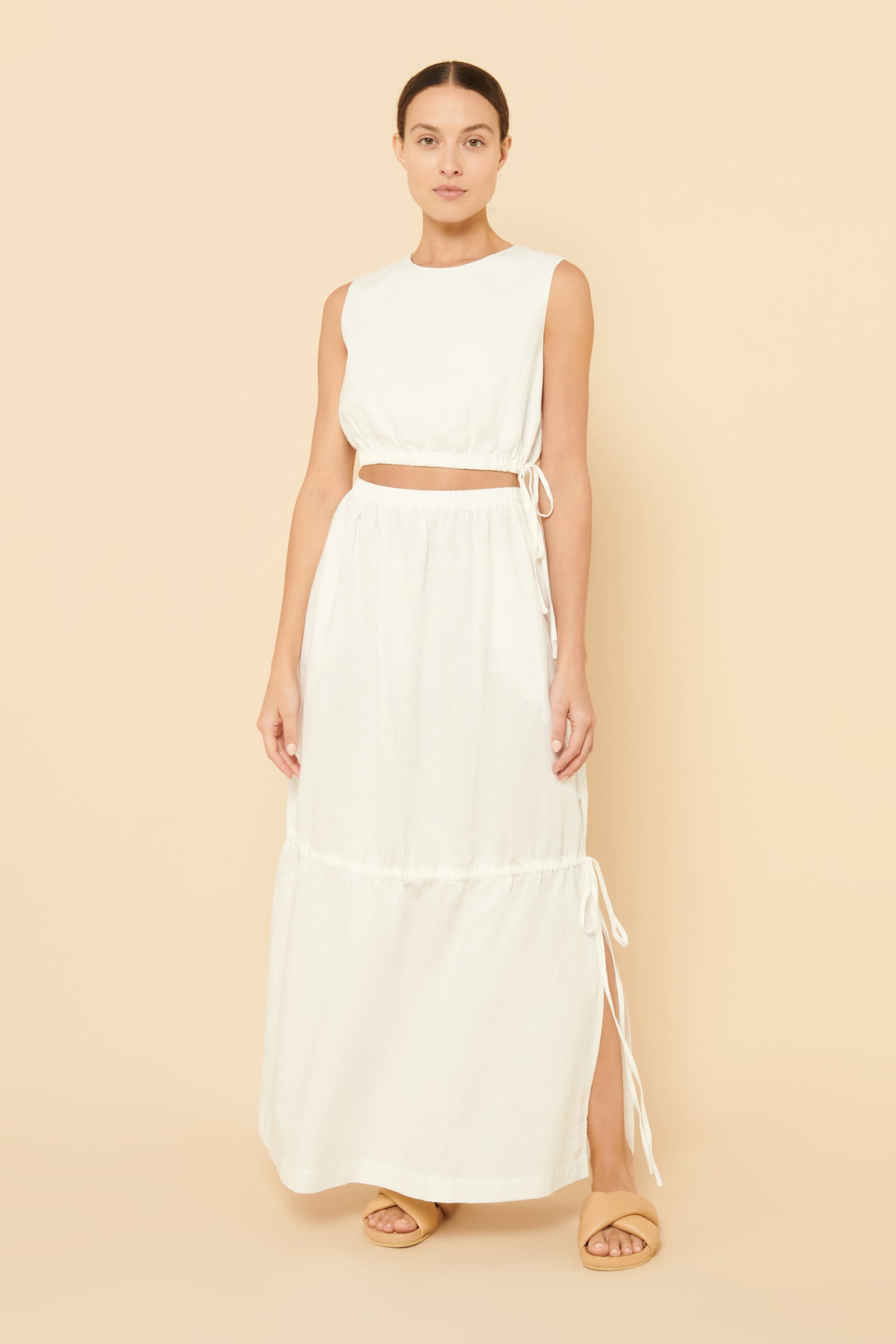 Nude Lucy Brea Linen Maxi Skirt in White