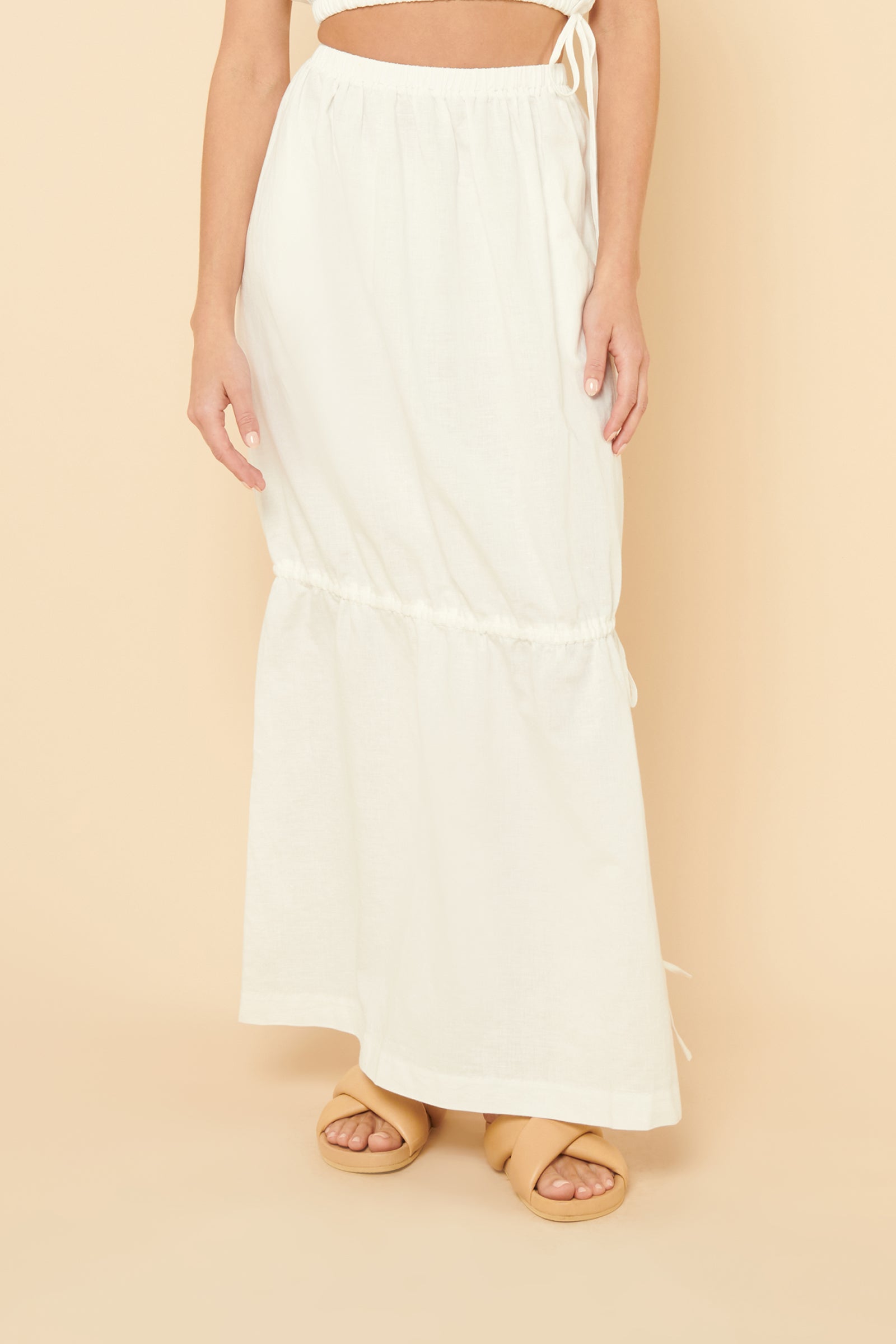 Nude Lucy Brea Linen Maxi Skirt in White