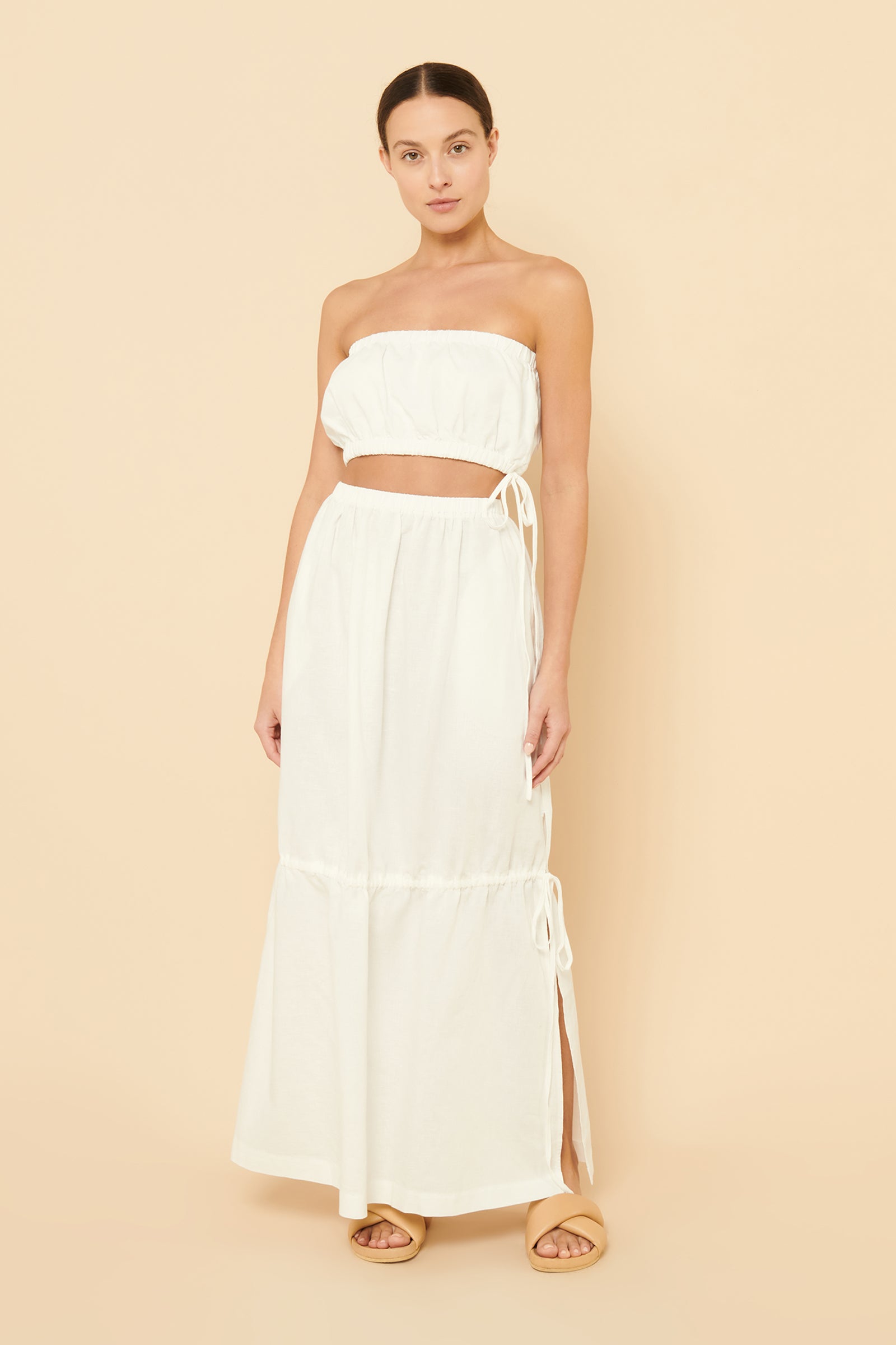 Nude Lucy Brea Linen Bandeau In White 
