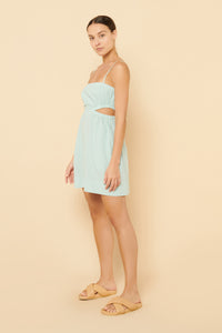 Nude Lucy Rana Cut Out Mini Dress In a Blue Lagoon Colour