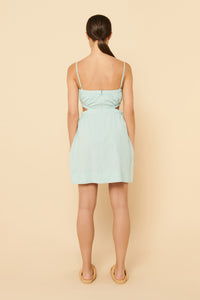 Nude Lucy Rana Cut Out Mini Dress In a Blue Lagoon Colour