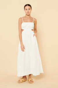 Nude Lucy Rana Cut Out Maxi Dress in White