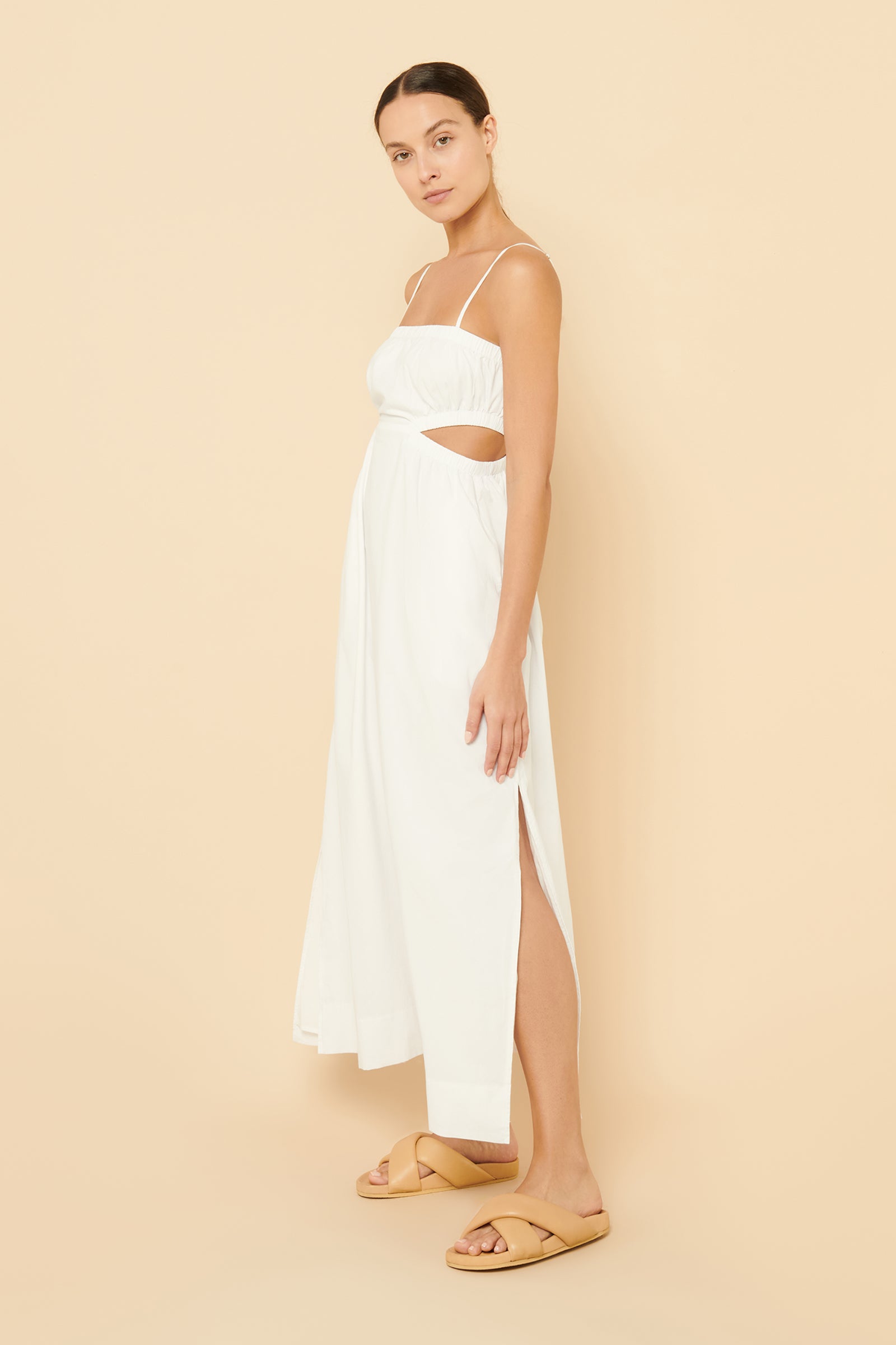 Nude Lucy Rana Cut Out Maxi Dress in White