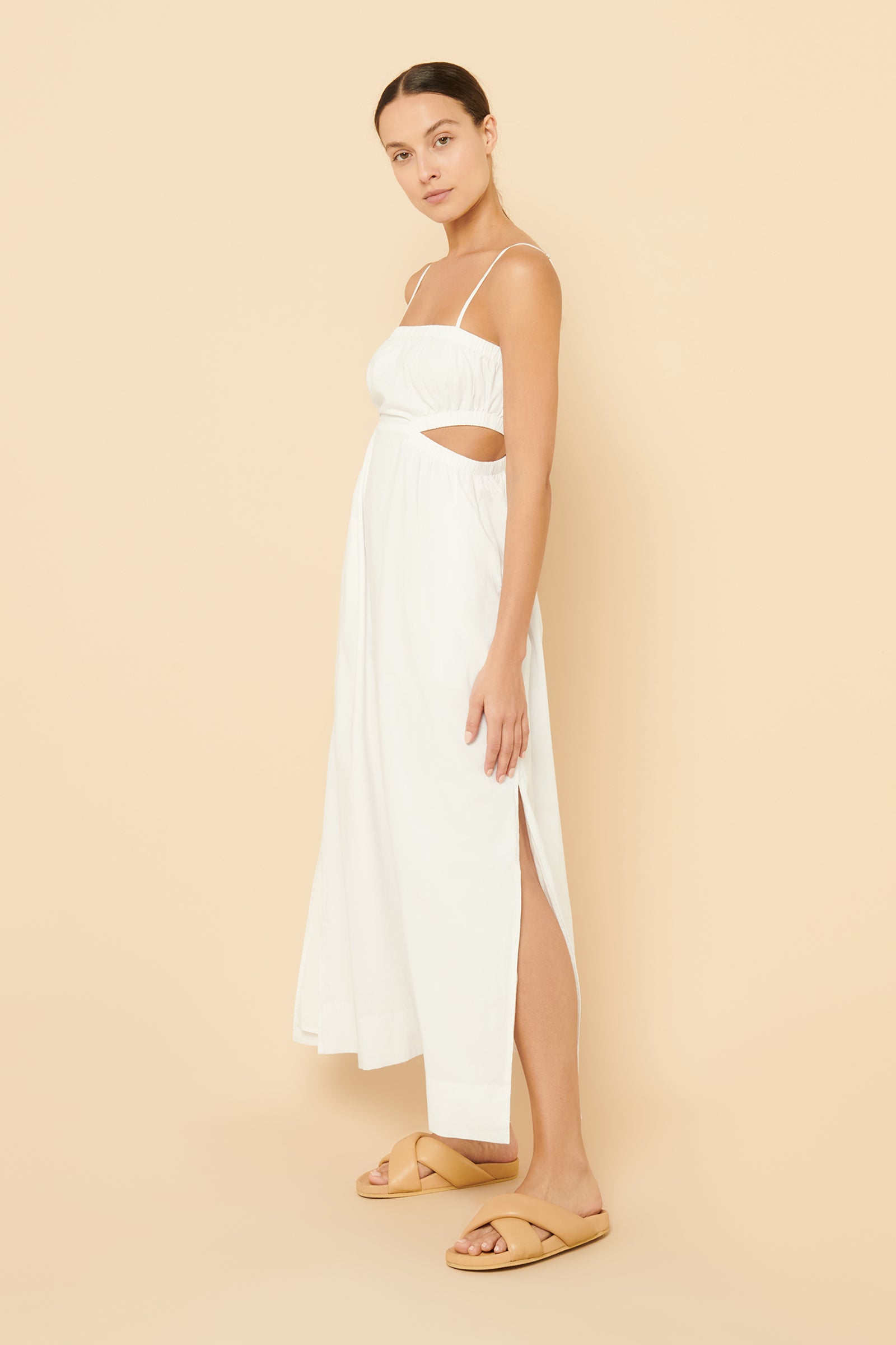Nude Lucy Rana Cut Out Maxi Dress In White 