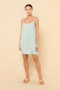 Nude Lucy Lounge Linen Dress In a Blue Lagoon Colour