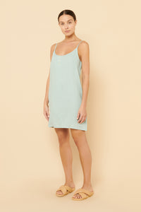 Nude Lucy Lounge Linen Dress In a Blue Lagoon Colour