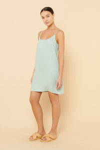 Nude Lucy Lounge Linen Dress In a Blue Lagoon Colour