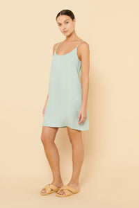 Nude Lucy Lounge Linen Dress In a Blue Lagoon Colour