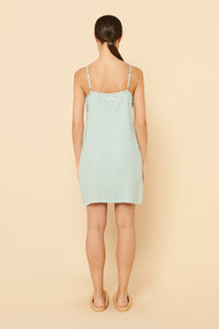 Nude Lucy Lounge Linen Dress In a Blue Lagoon Colour