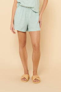 Nude Lucy Lounge Linen Short In a Blue Lagoon Colour