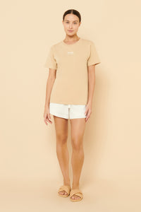 Nude Lucy Nude Organic Heritage Tee in a Light Brown Latte Colour