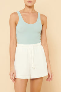 Nude Lucy Maya Organic Rib Tank In a Blue Lagoon Colour