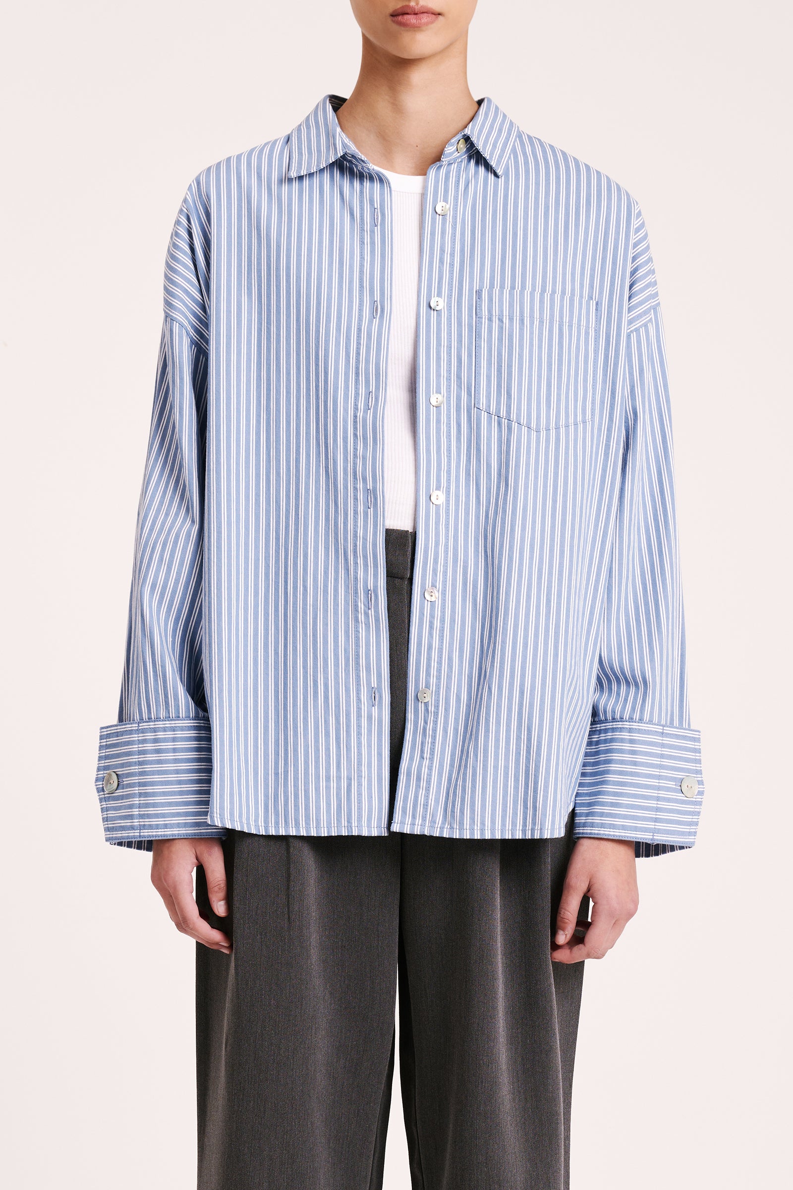 Sora Stripe Shirt Blue Stripe 