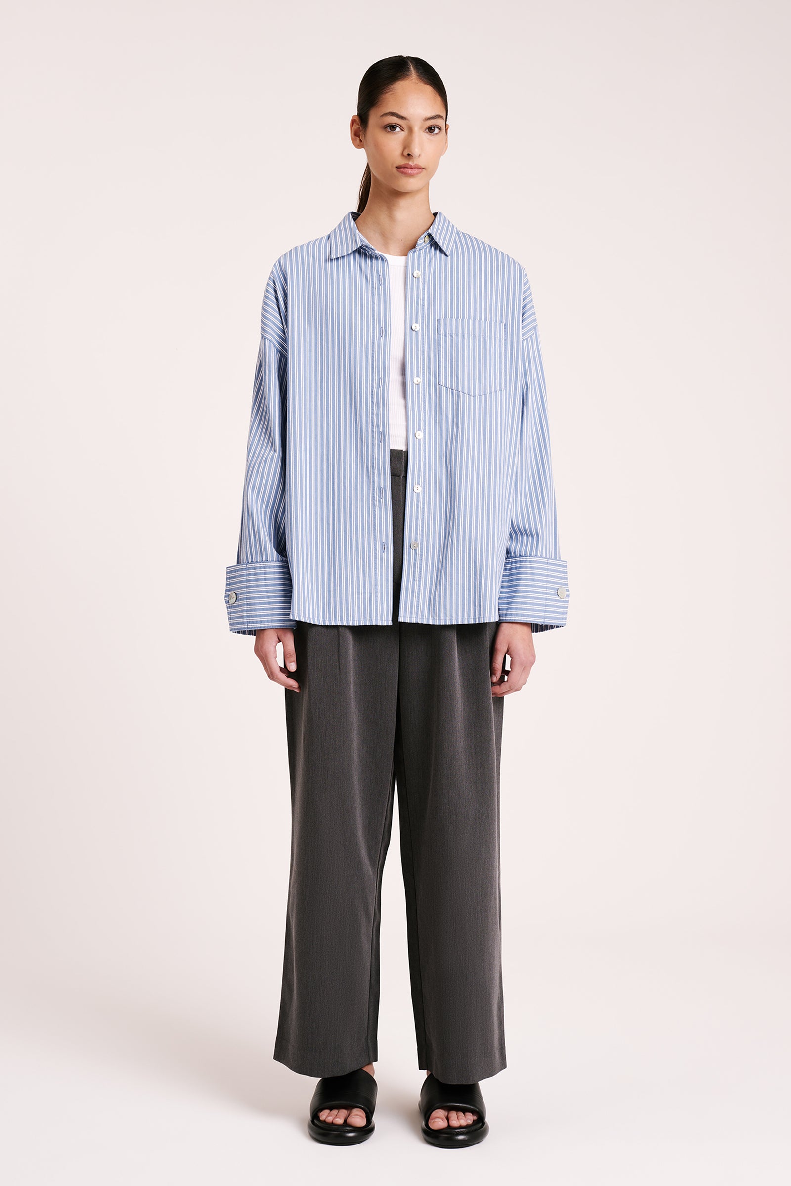 Sora Stripe Shirt Blue Stripe 