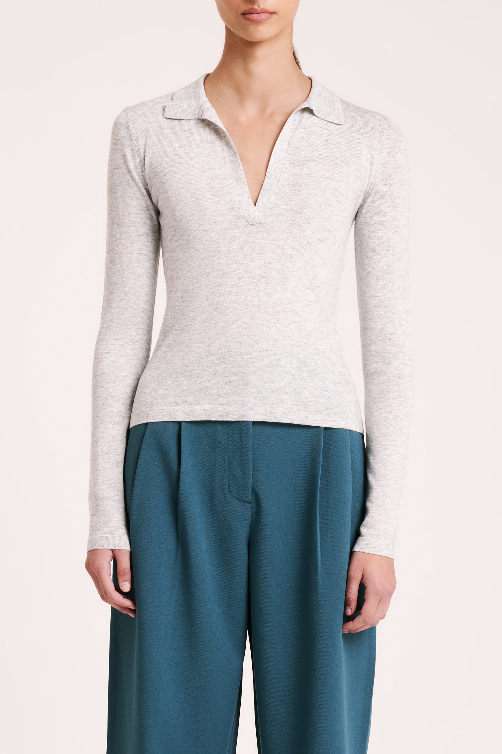 Sian Fine Wool Knit Grey Marle 
