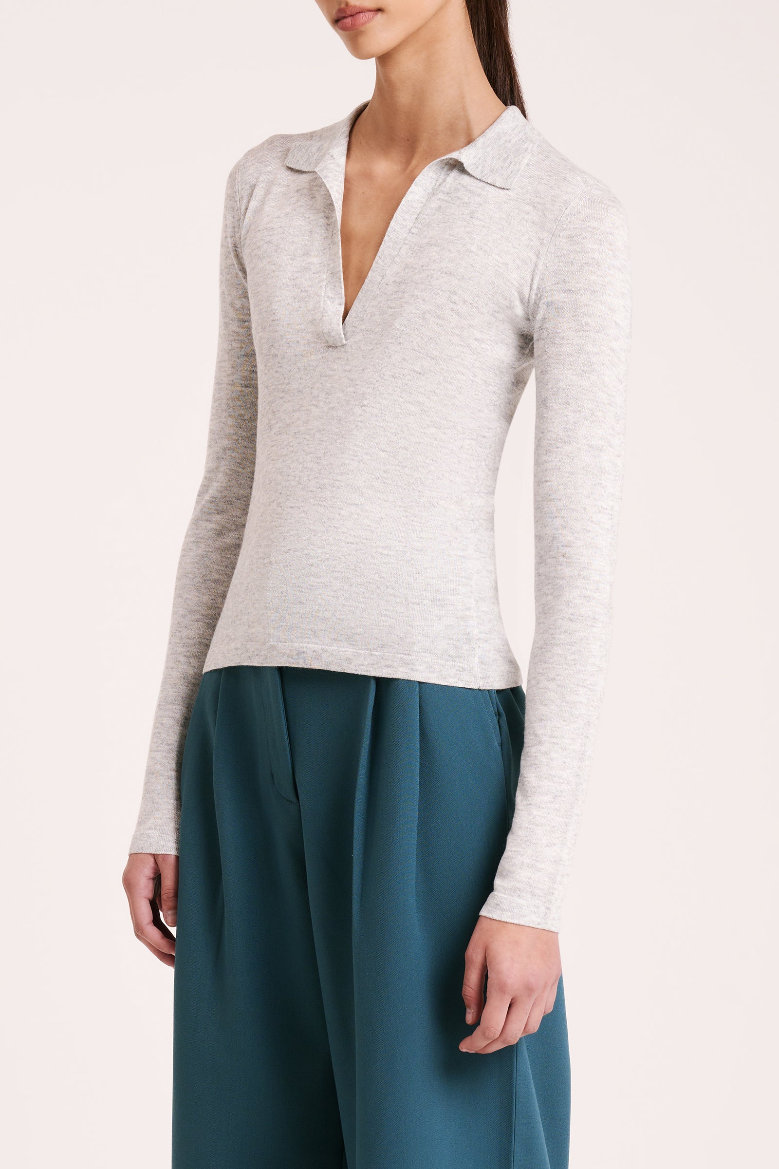 Sian Fine Wool Knit Grey Marle 