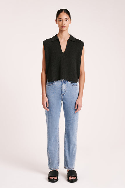 ENES KNIT VEST-Asphalt