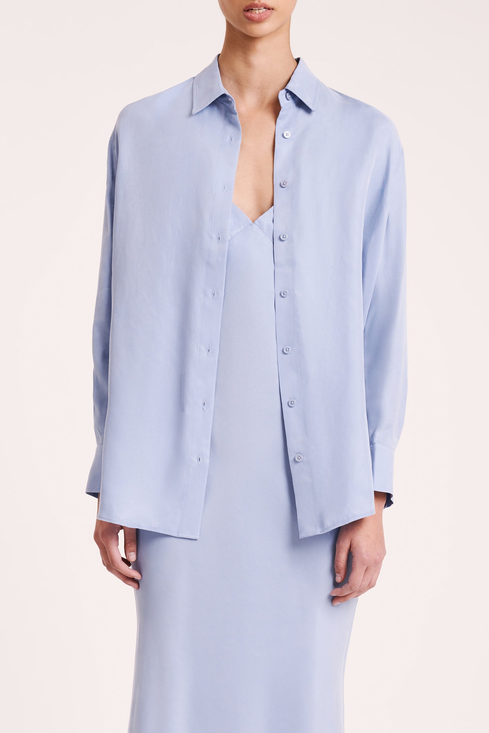 Rika Cupro Shirt Mineral Blue 