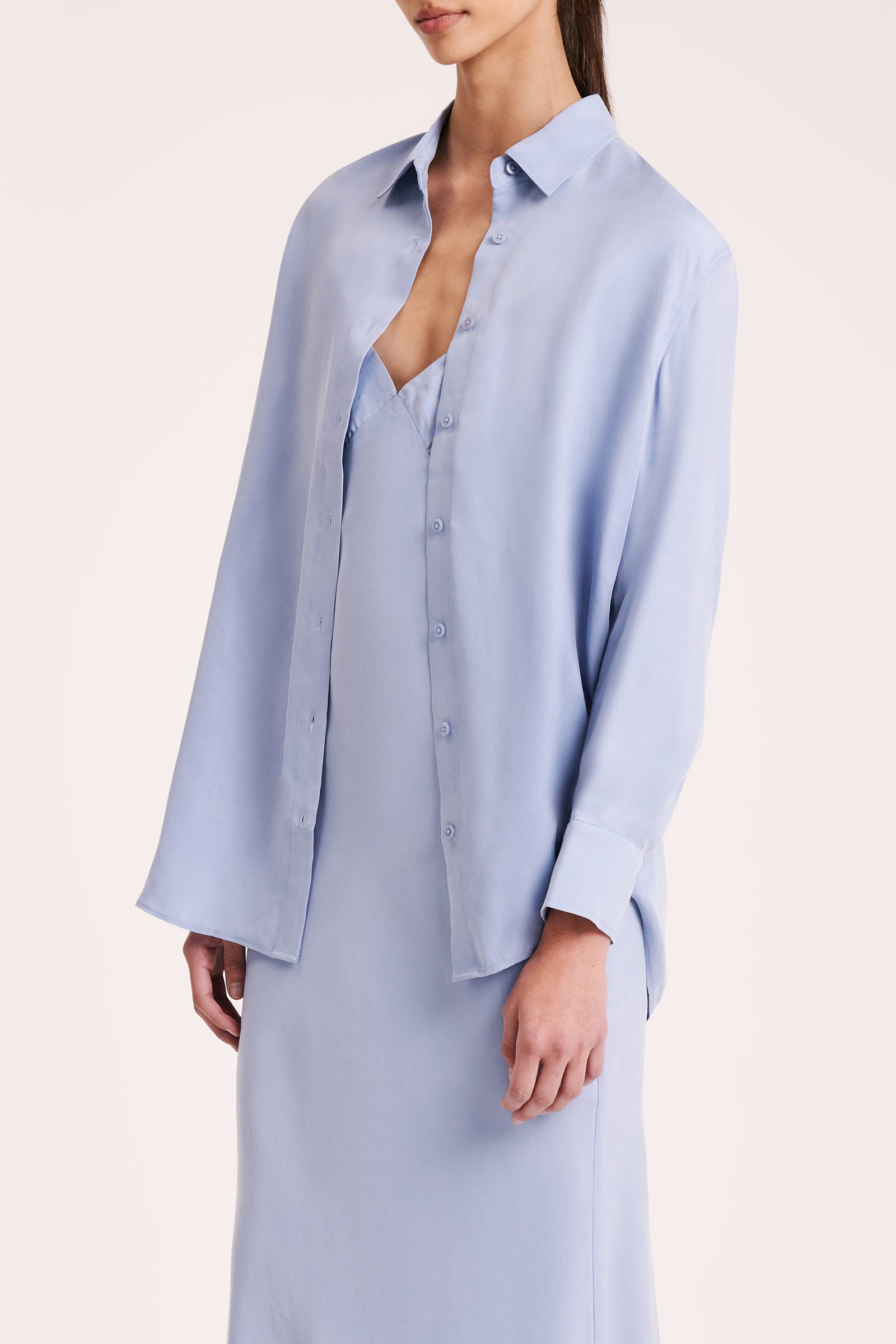 Rika Cupro Shirt Mineral Blue 
