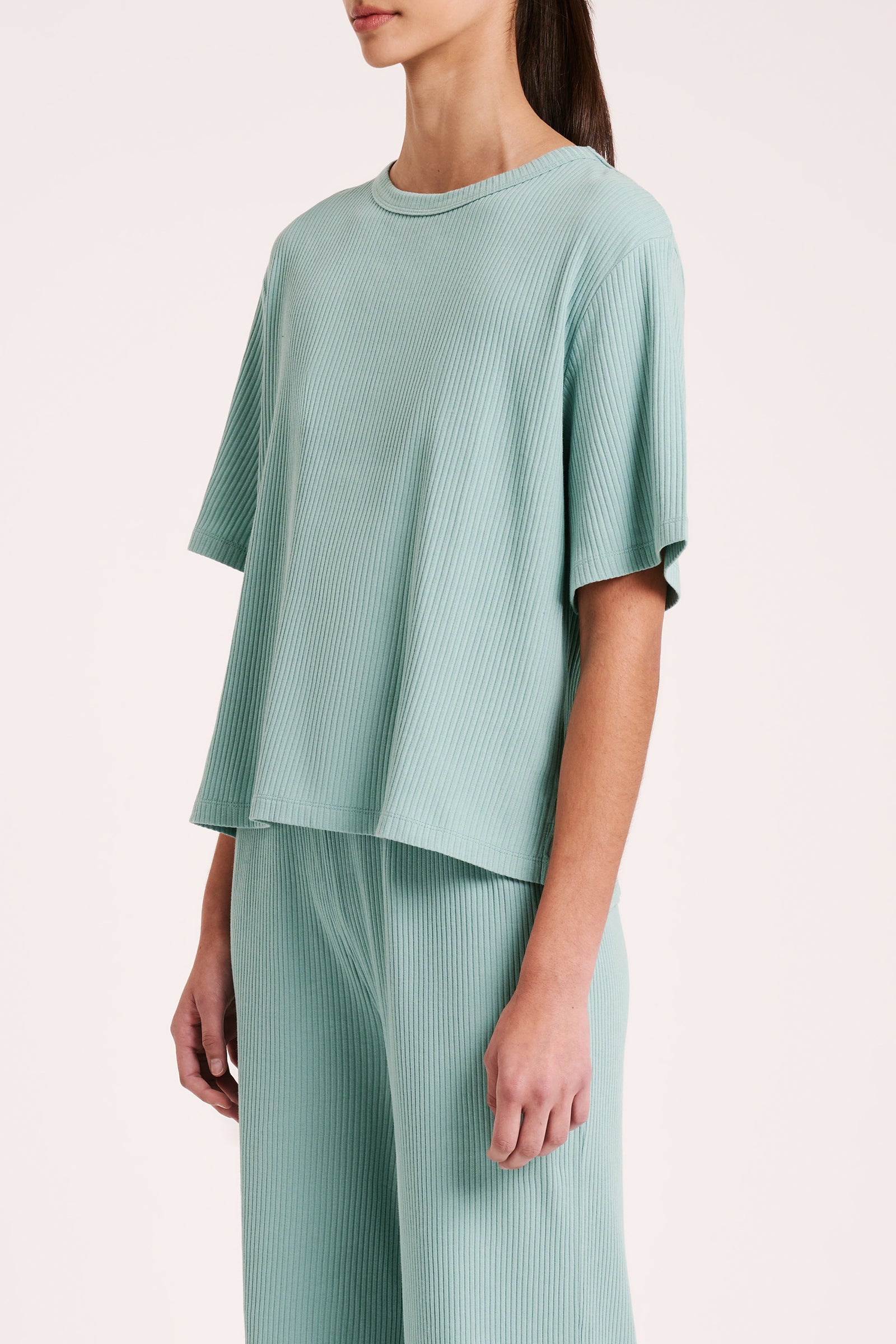 Lounge Rib Tee Tidal Blue 