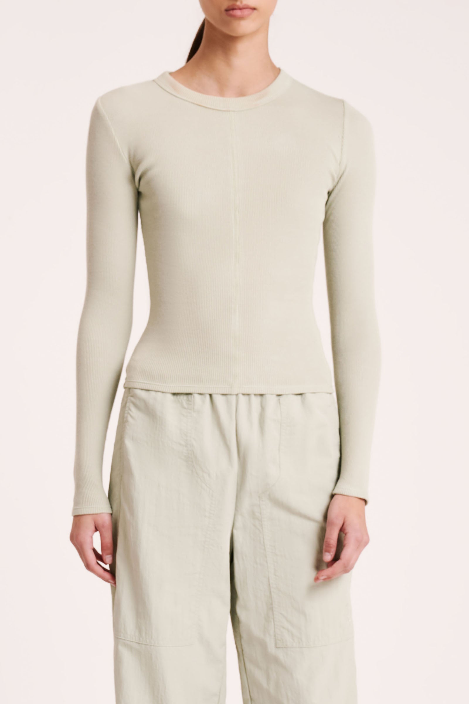 Long Line Waffle Tee Pistachio 