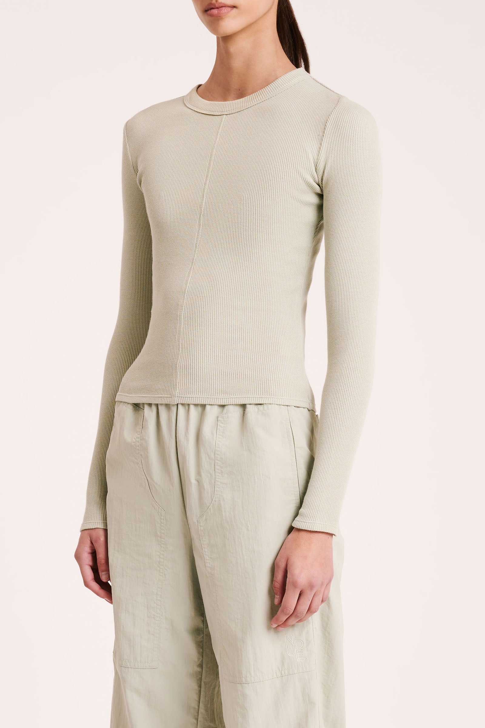Long Line Waffle Tee Pistachio 