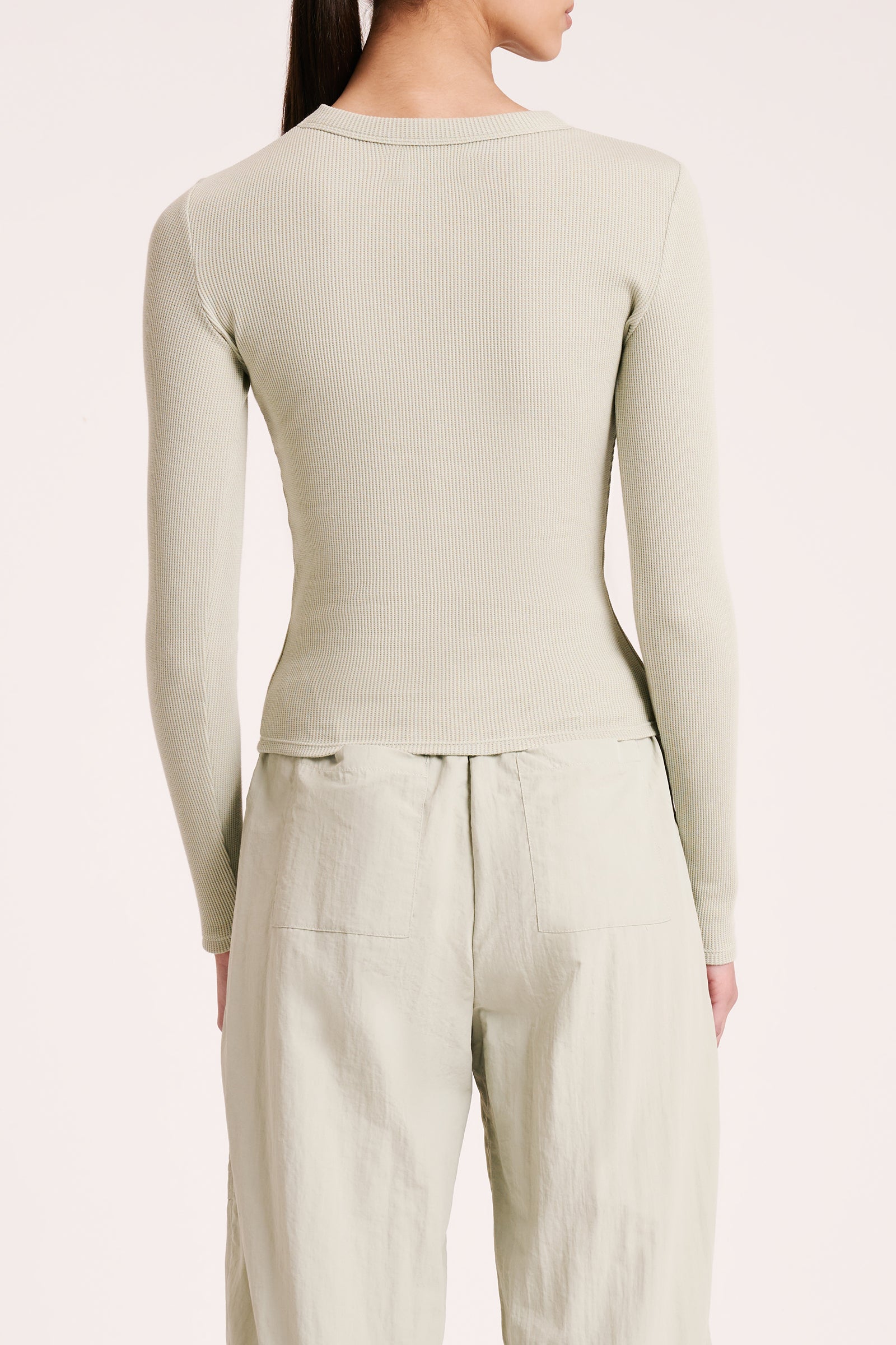 Long Line Waffle Tee Pistachio 