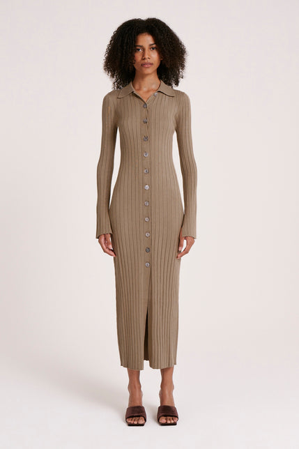 NOEMI KNIT DRESS-Fog