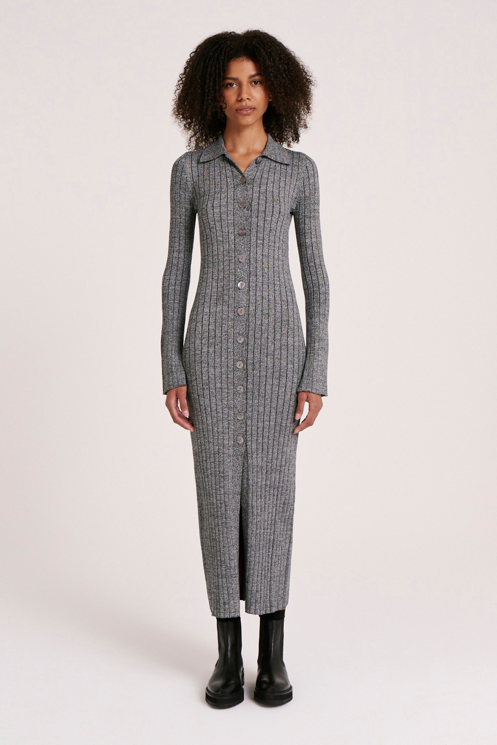 Noemi Knit Dress Pebble 