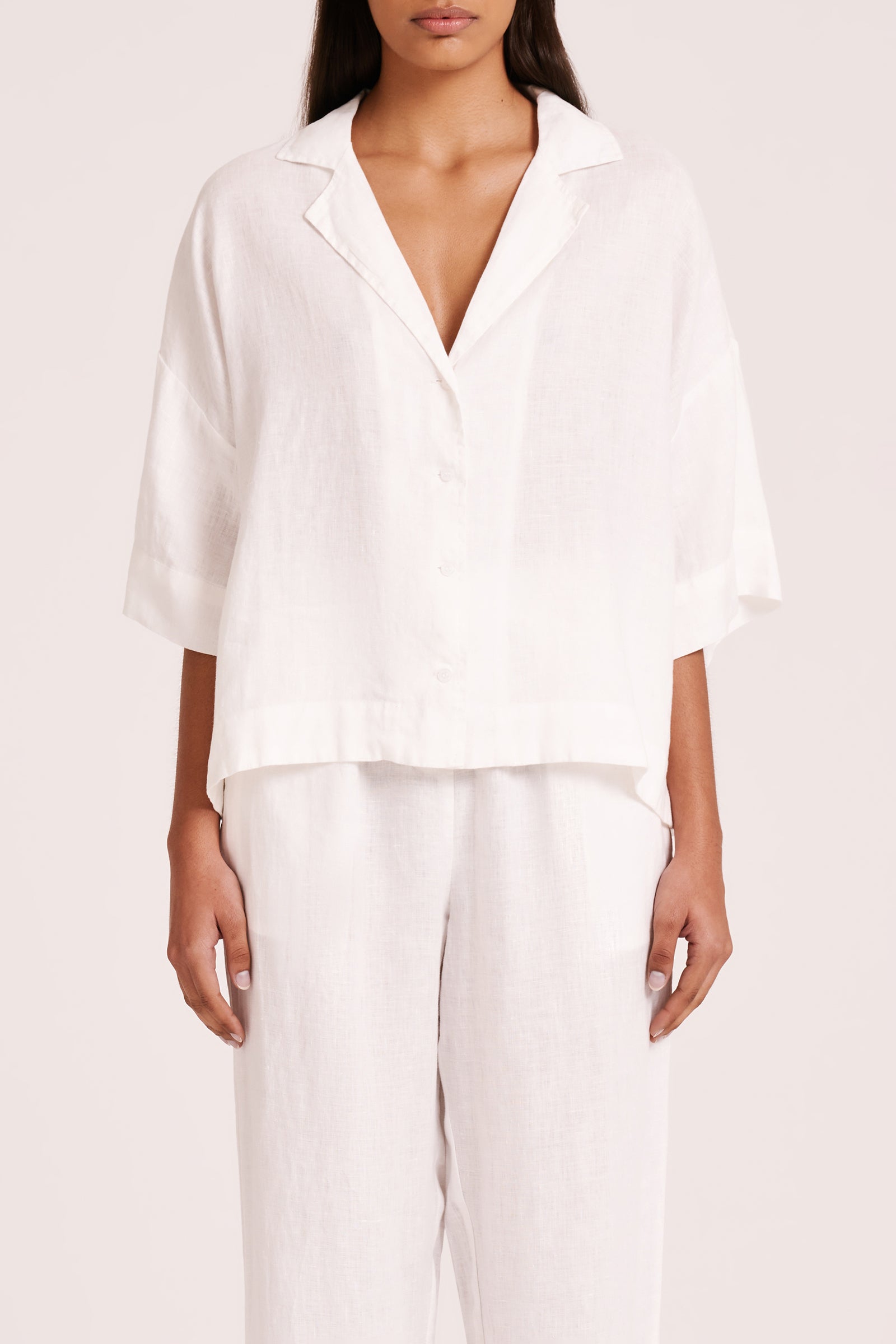 Lounge Linen Shirt White 