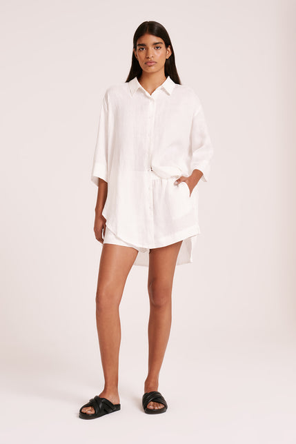 LOUNGE LINEN SHORT-White