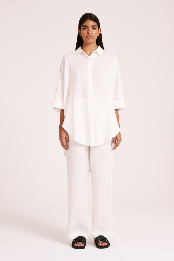 Shop Nude Lounge Longline Shirt in White | Nude Lucy