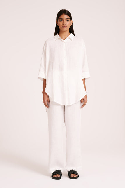 NUDE LOUNGE LONGLINE SHIRT-White