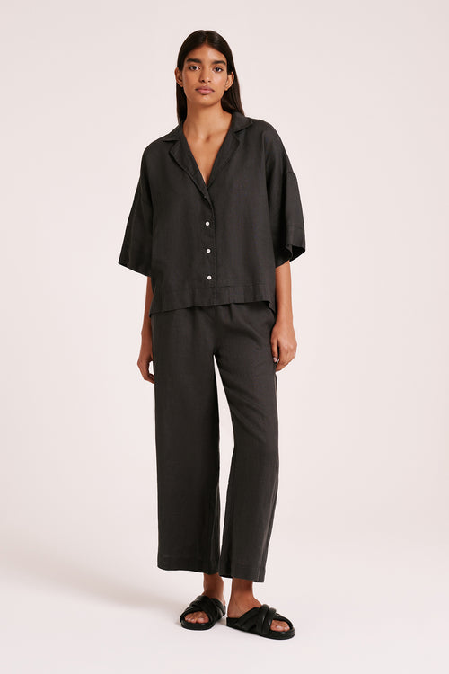 LOUNGE LINEN CROP PANT