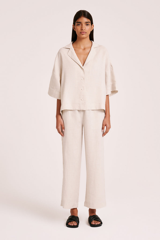 Shop Lounge Linen Shirt in Natural | Nude Lucy