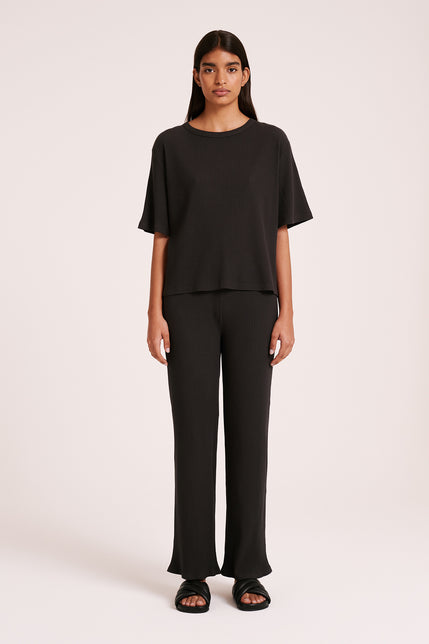 LOUNGE RIBBED TEE-Coal