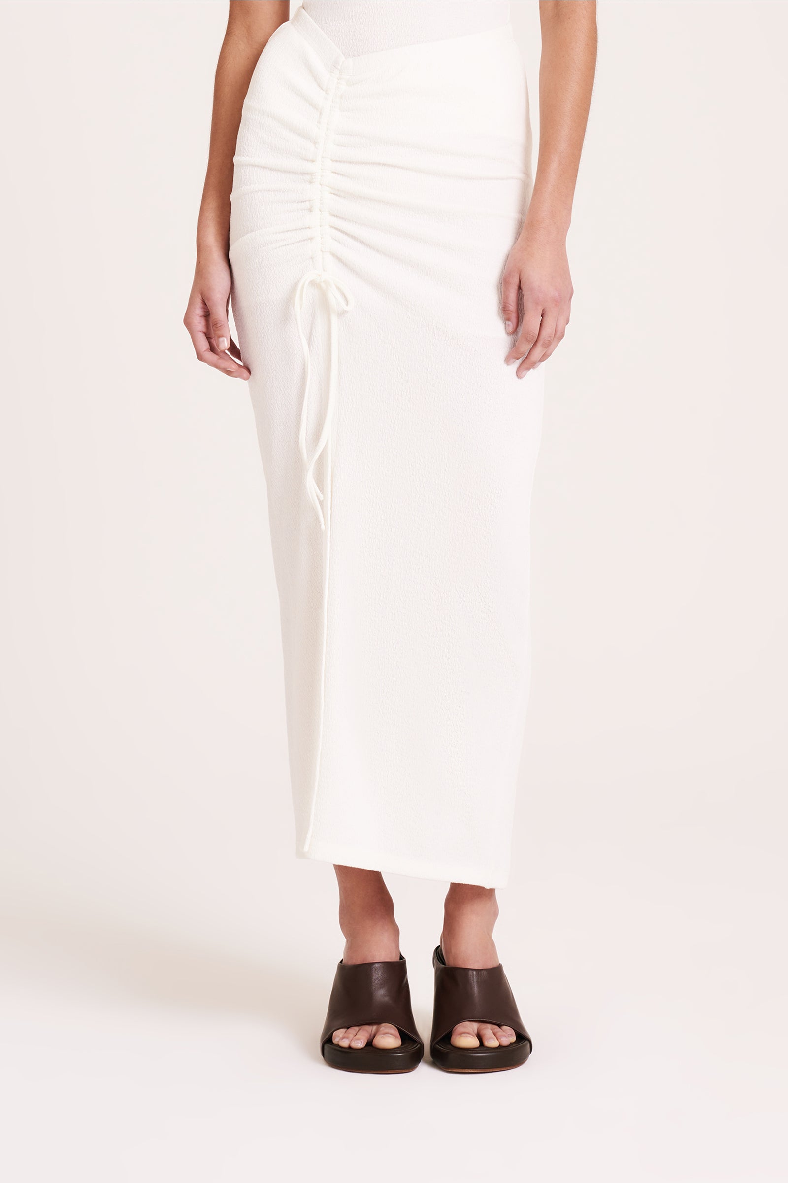 Peta Ruched Skirt Salt 