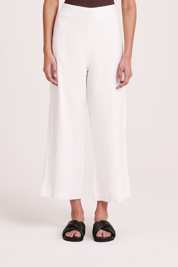Shop Thilda Linen Culotte in White | Nude Lucy