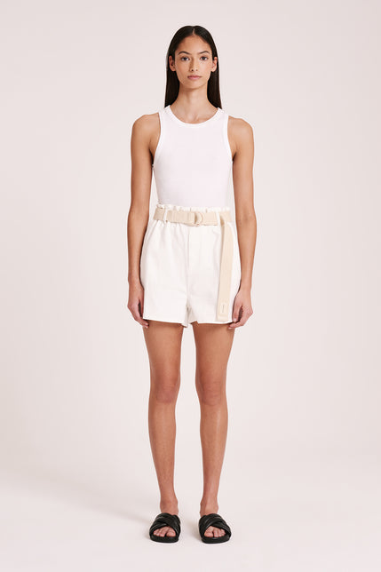 ALBA PAPERBAG SHORT-Salt