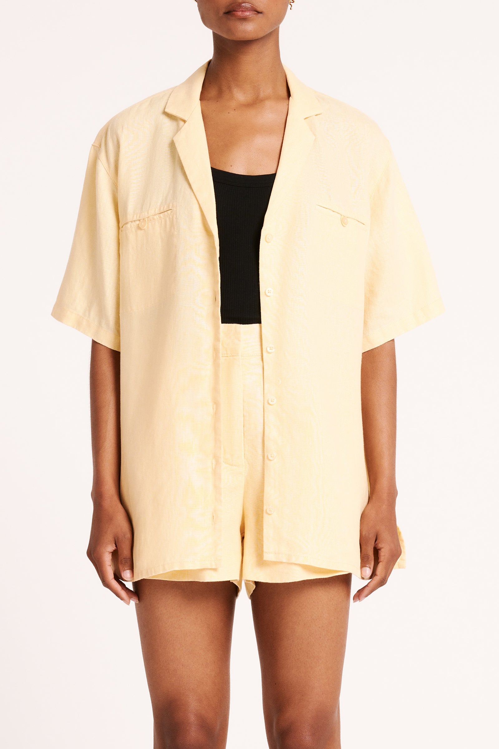 Erin Linen Shirt Straw 