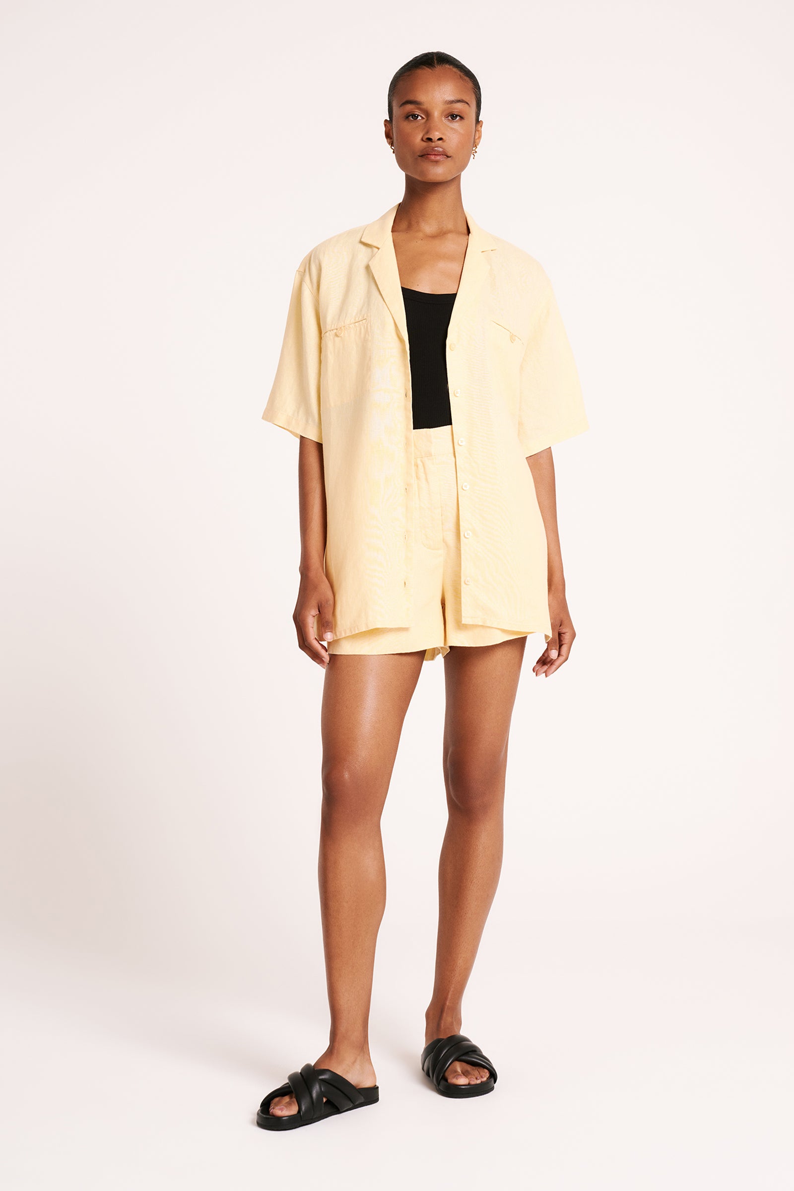 Erin Linen Shirt Straw 