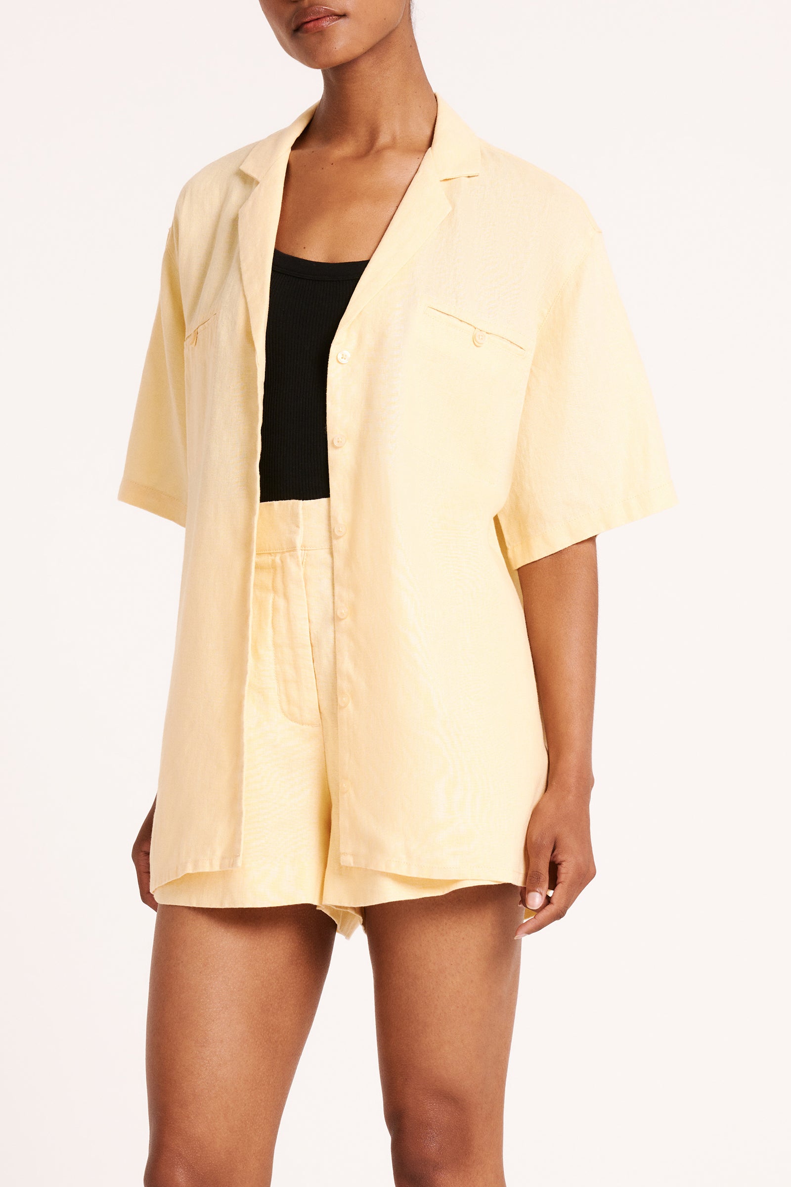 Erin Linen Shirt Straw 