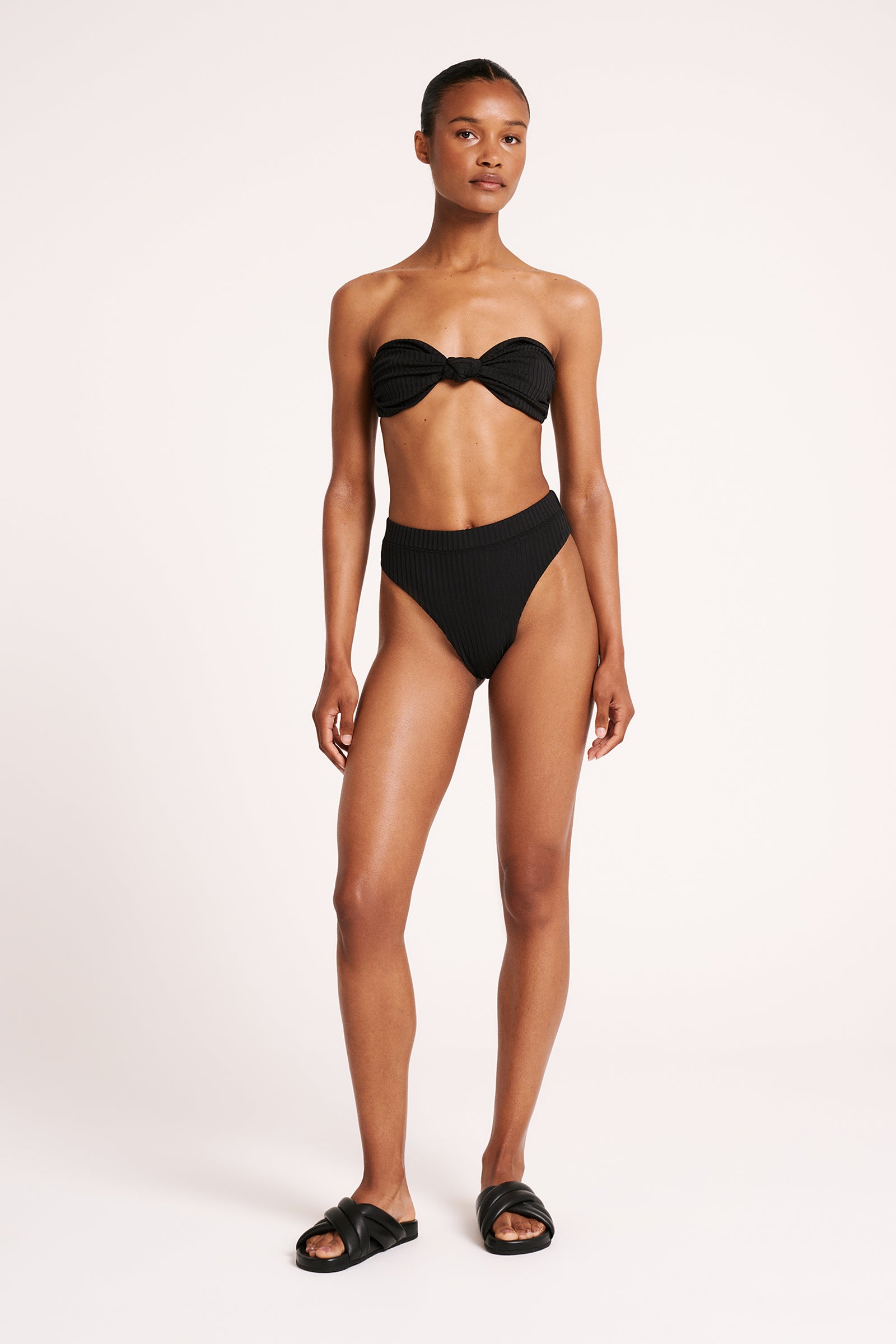 Classic High Waist Bikini Brief Black 