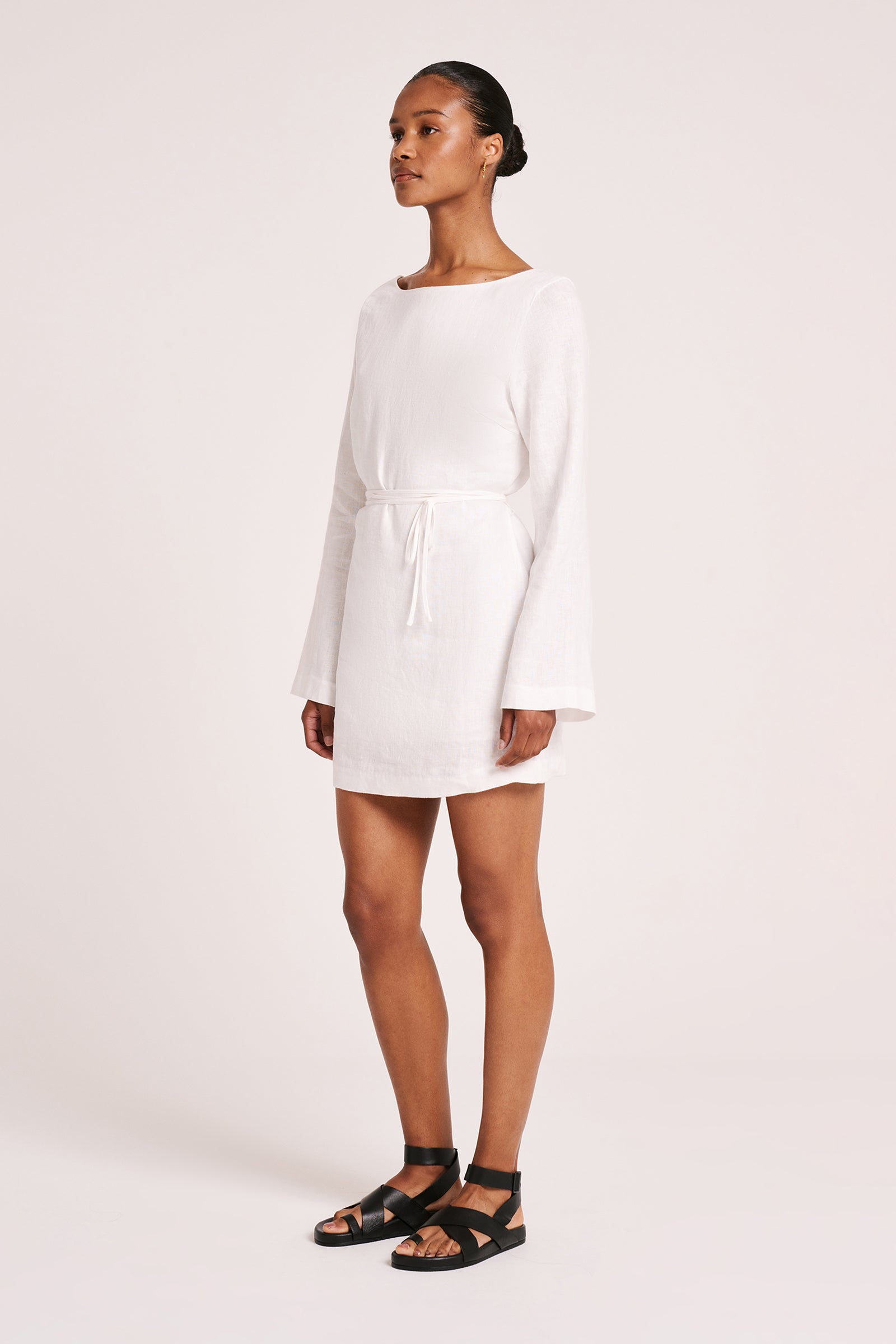 Mina Linen Dress White 