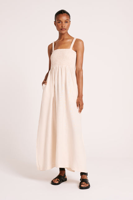 RYNN LINEN MAXI DRESS-Cloud