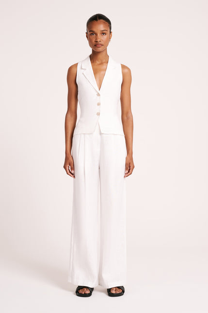 THILDA LINEN VEST-White