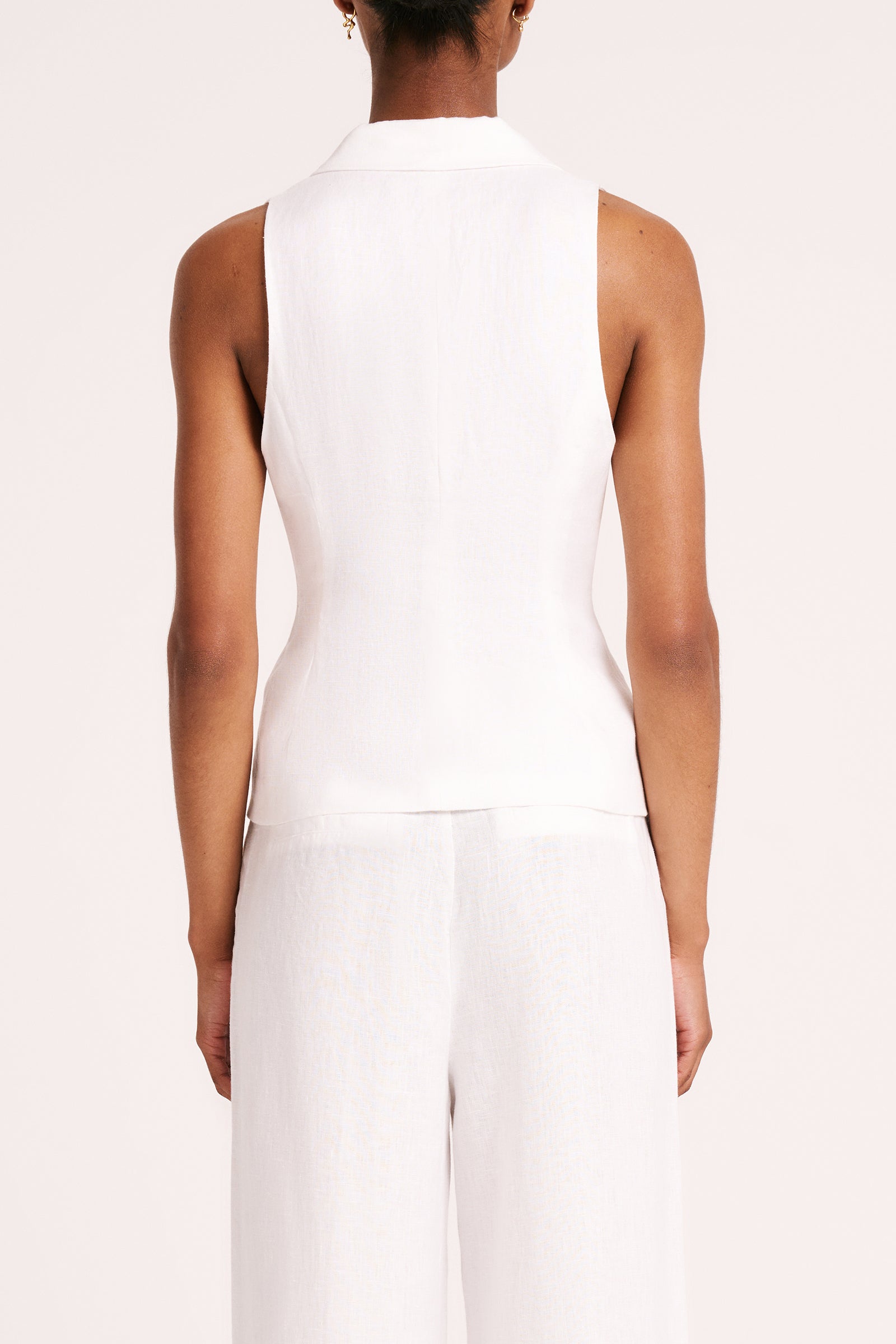 Thilda Linen Vest White 