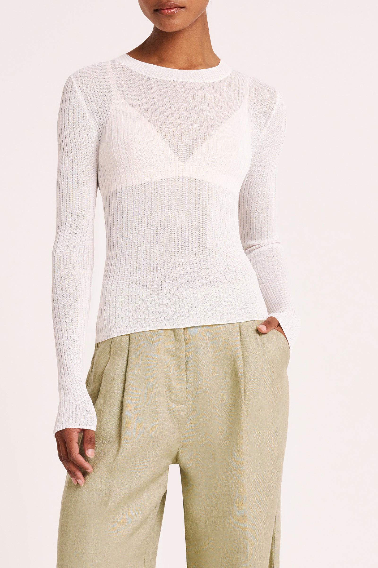 Mitra Sheer Knit Salt 