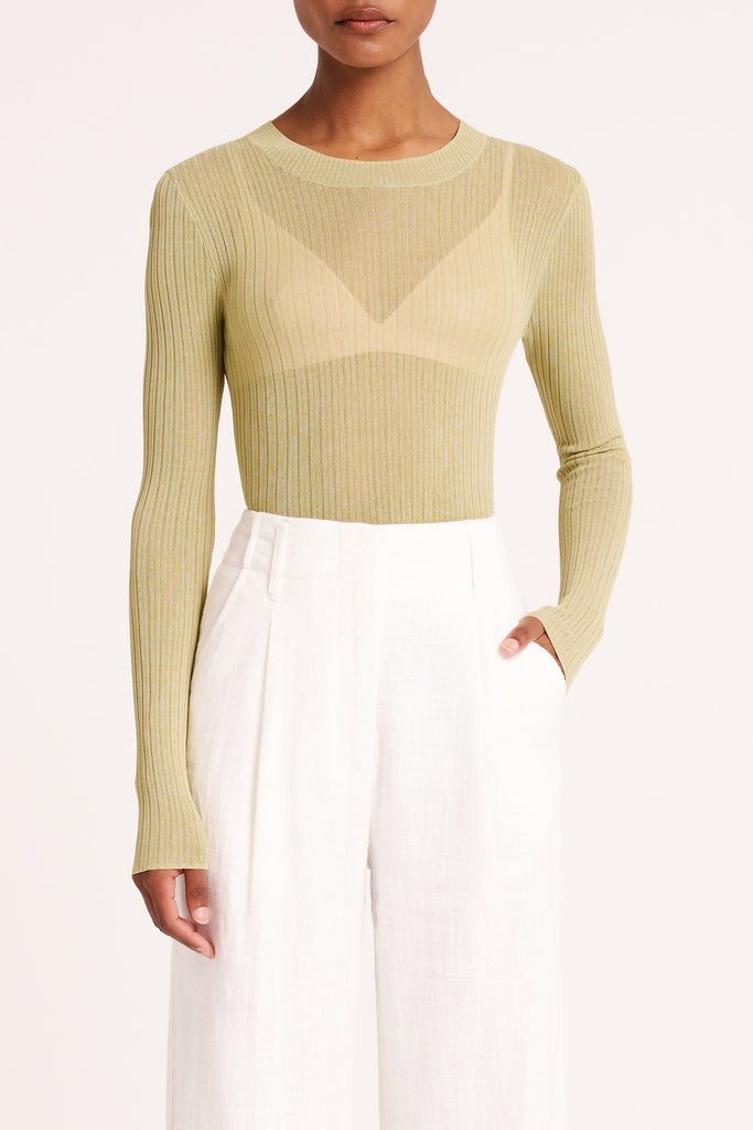 Shop Mitra Sheer Knit in Lime | Nude Lucy